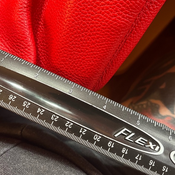 Michael Kors Mercer Chain Bright Red Tote Leather - Picture 12 of 16